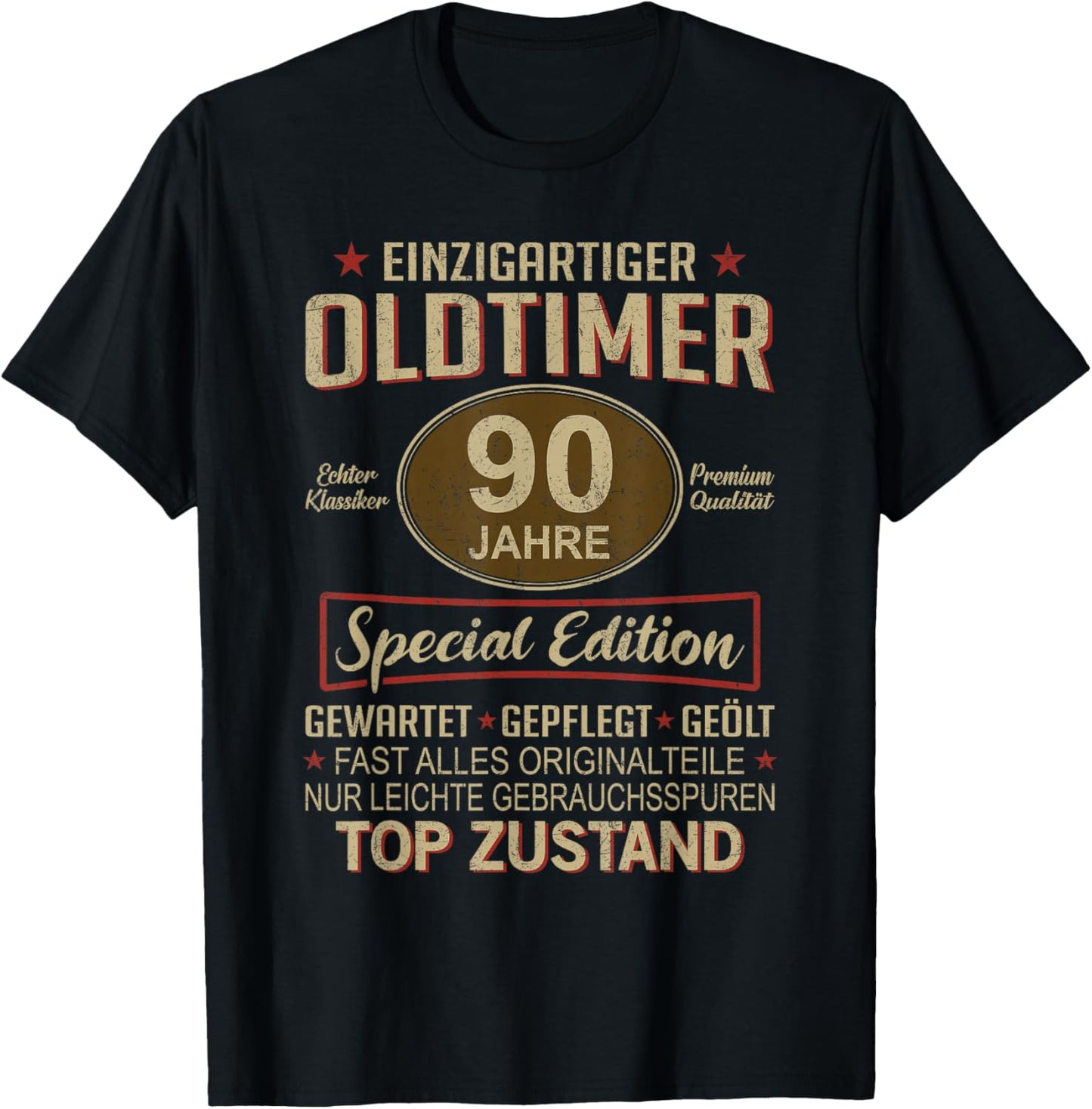 90. Geburtstag 90 Jahre Einzigartiger Oldtimer 90er T-Shirt - T-Shirt | Black