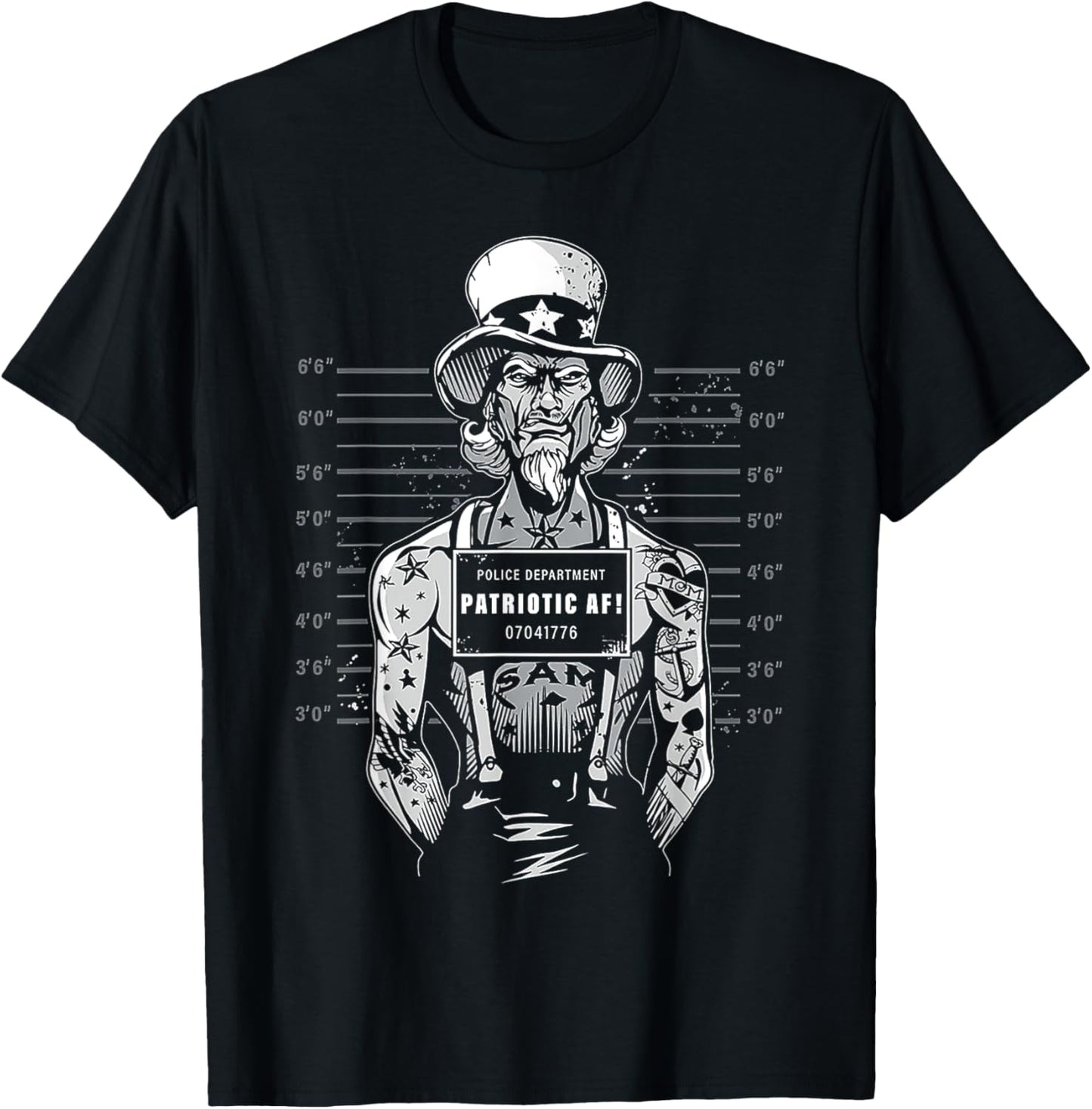 America Most Wanted Police Department Patriotic AF T-Shirt - T-Shirt | Black