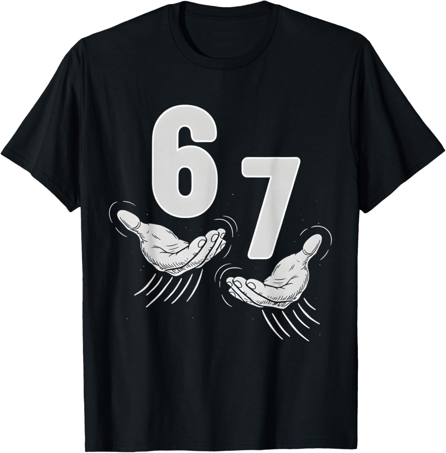 67 6 7 Funny Meme Number Design for Boys T-Shirt - T-Shirt | Black