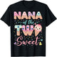 Nana Of The Two Sweet Ice Cream Lover 2Nd Birthday Girl T-Shirt - T-Shirt | Black