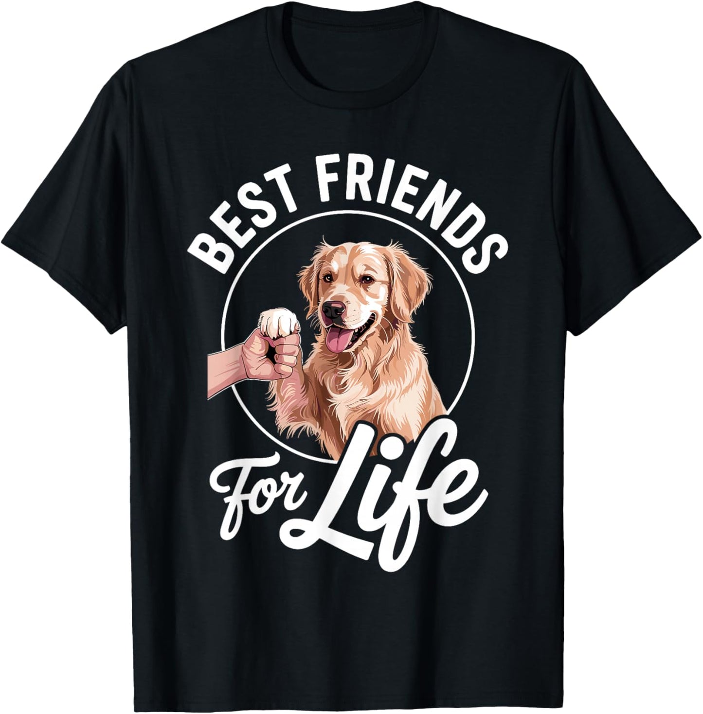 Funny Golden Retriever Art Women Golden Retriever T-Shirt - T-Shirt | Black