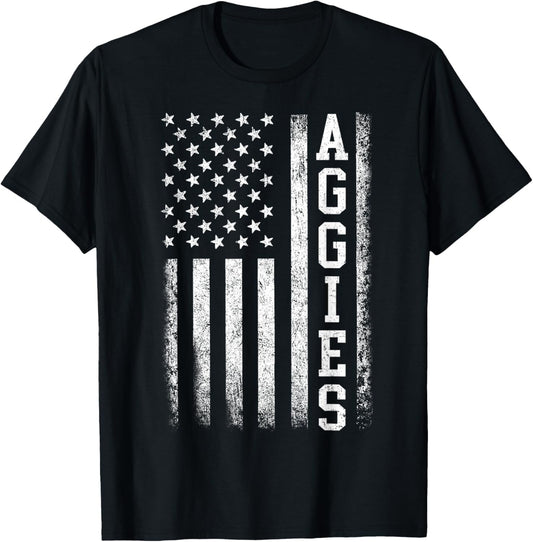 Vintage Aggies Retro Style 70s 80s First Name Men Women Kids T-Shirt - T-Shirt | Black