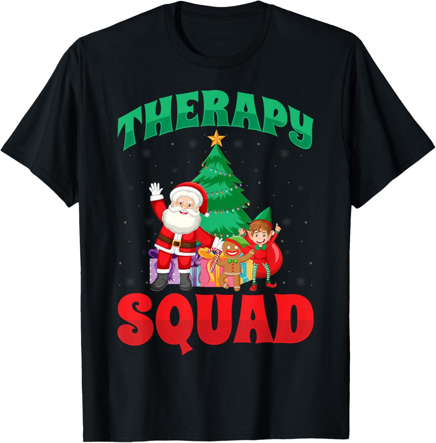 Therapy Squad Xmas Santa SLP Speech Pathologists Christmas T-Shirt - T-Shirt | Black