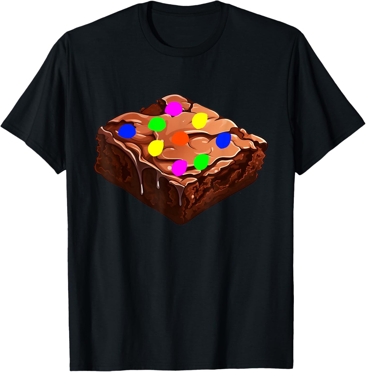 Chocolate Brownie with Rainbow Candy Halloween Food Costume T-Shirt - T-Shirt | Black
