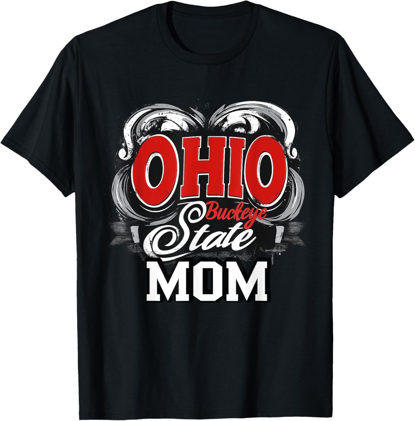 Ohio Mom Buckeye State Swirl Cute Mothers Day Gift T-Shirt - T-Shirt | Black