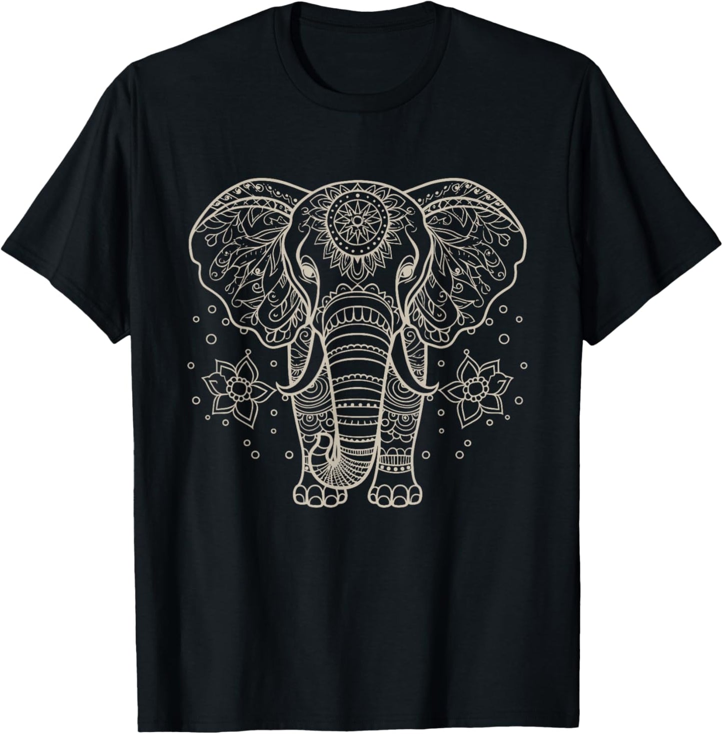 Mandala Style Elephant Perfect , Men T-Shirt - T-Shirt | Black
