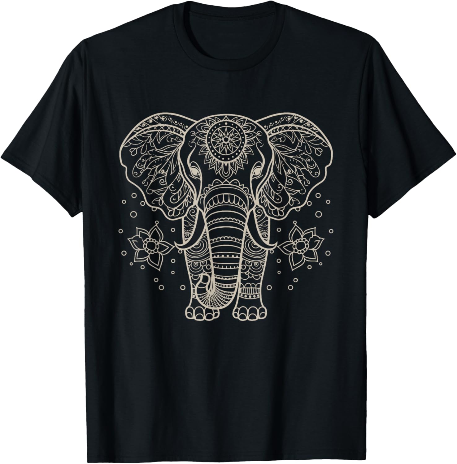 Mandala Style Elephant Perfect , Men T-Shirt - T-Shirt | Black