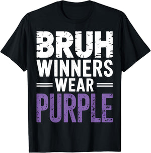 Bruh Winners Wear Purple Vintage Retro T-Shirt - T-Shirt | Black