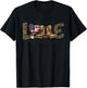I Love My Veteran USA Flag Heart Military Veteran Family T-Shirt - T-Shirt | Black