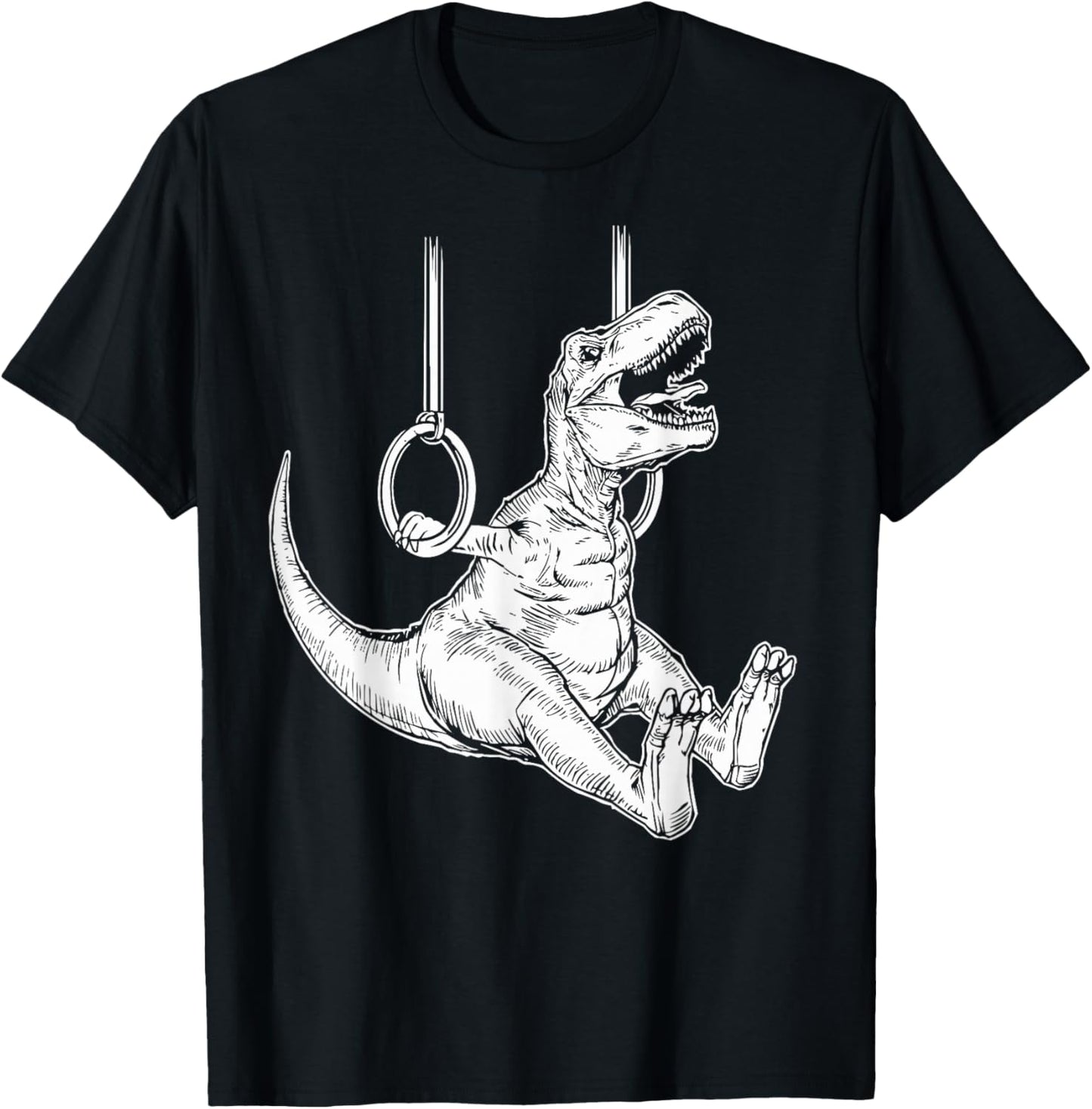Gymnastics Dinosaur Rings Kids Boys Gymnast T-Shirt - T-Shirt | Black