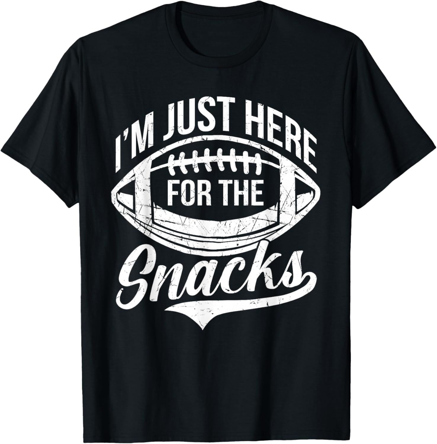 I'm Just Here For The Snacks Funny Fantasy Football League T-Shirt - T-Shirt | Black