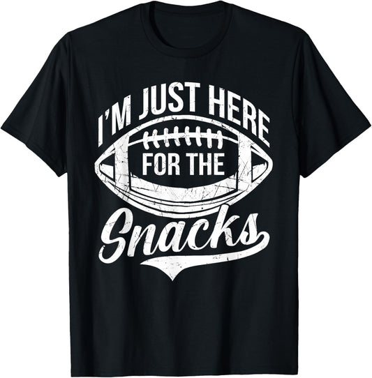 I'm Just Here For The Snacks Funny Fantasy Football League T-Shirt - T-Shirt | Black