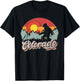 Colorado Mountain Hiking Bigfoot Camping Retro 80s Sasquatch T-Shirt - T-Shirt | Black