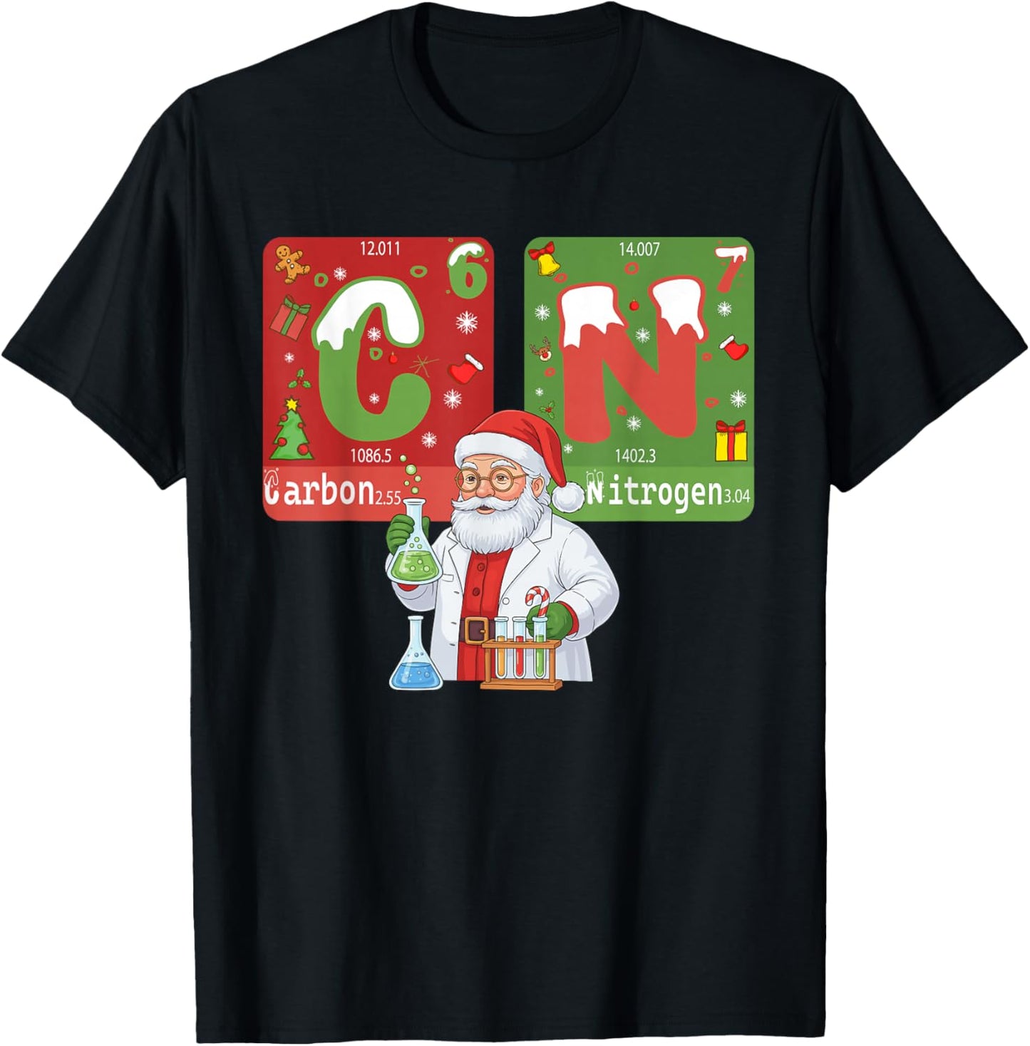 Christmas 67 Meme Science Chemistry Humor Periodic Table T-Shirt - T-Shirt | Black