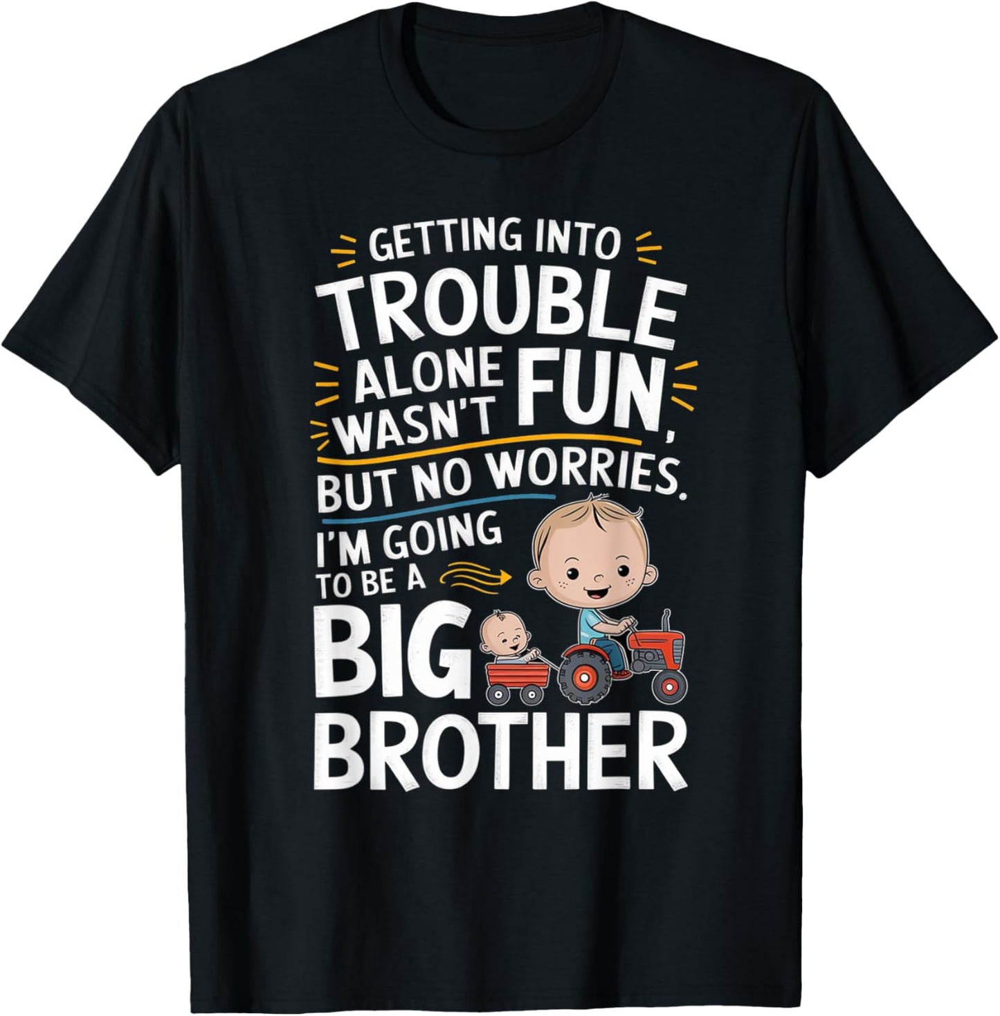 Promoted to Big Design Brother Funny Tractor Toddlers & Kids T-Shirt - T-Shirt | Black