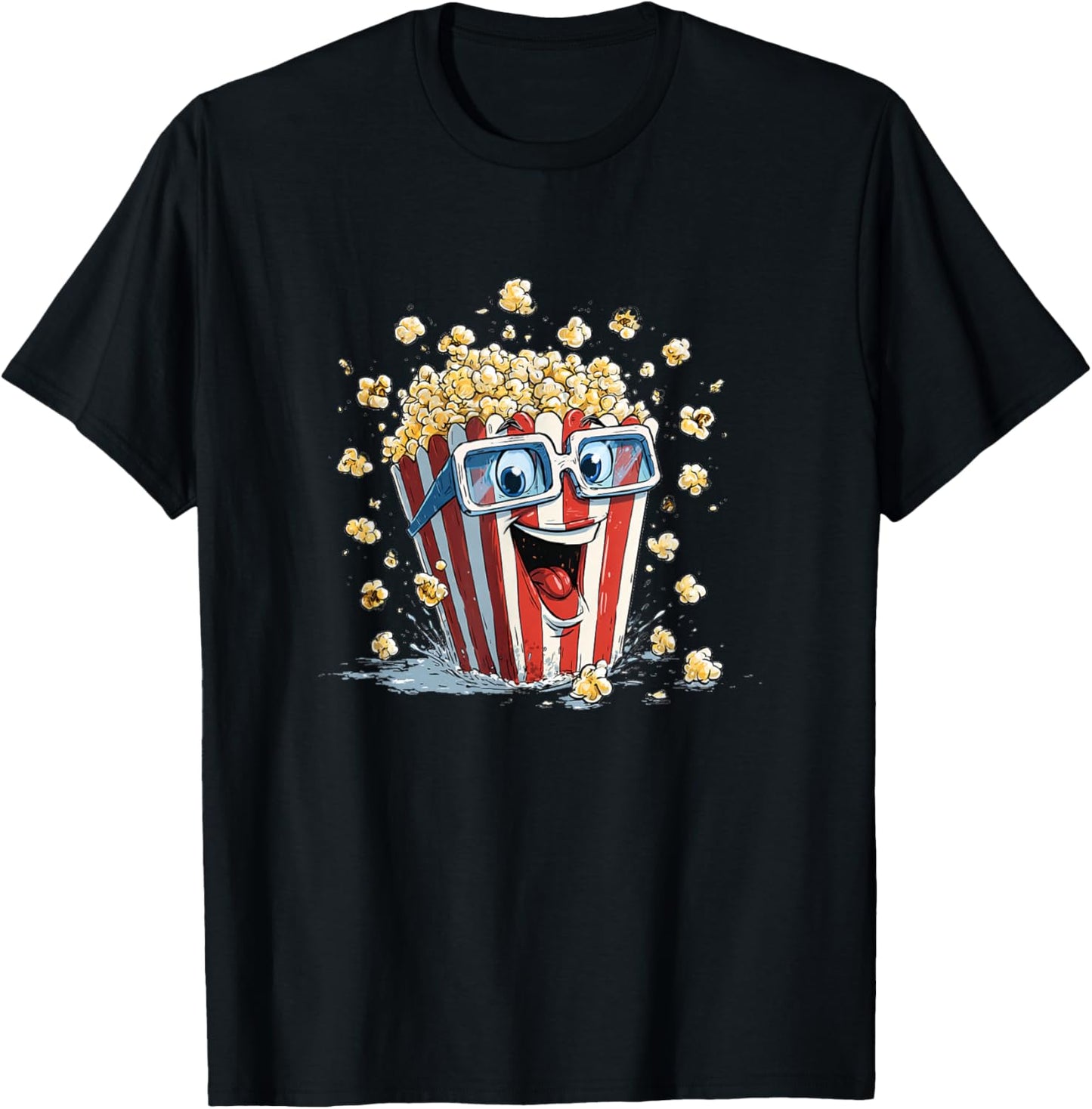 Stunning Popcorn Costume with Shades T-Shirt - T-Shirt | Black