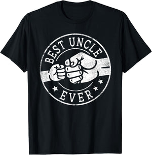 Best Uncle Ever - Fist Bump Circle Emblem Design Uncle T-Shirt - T-Shirt | Black