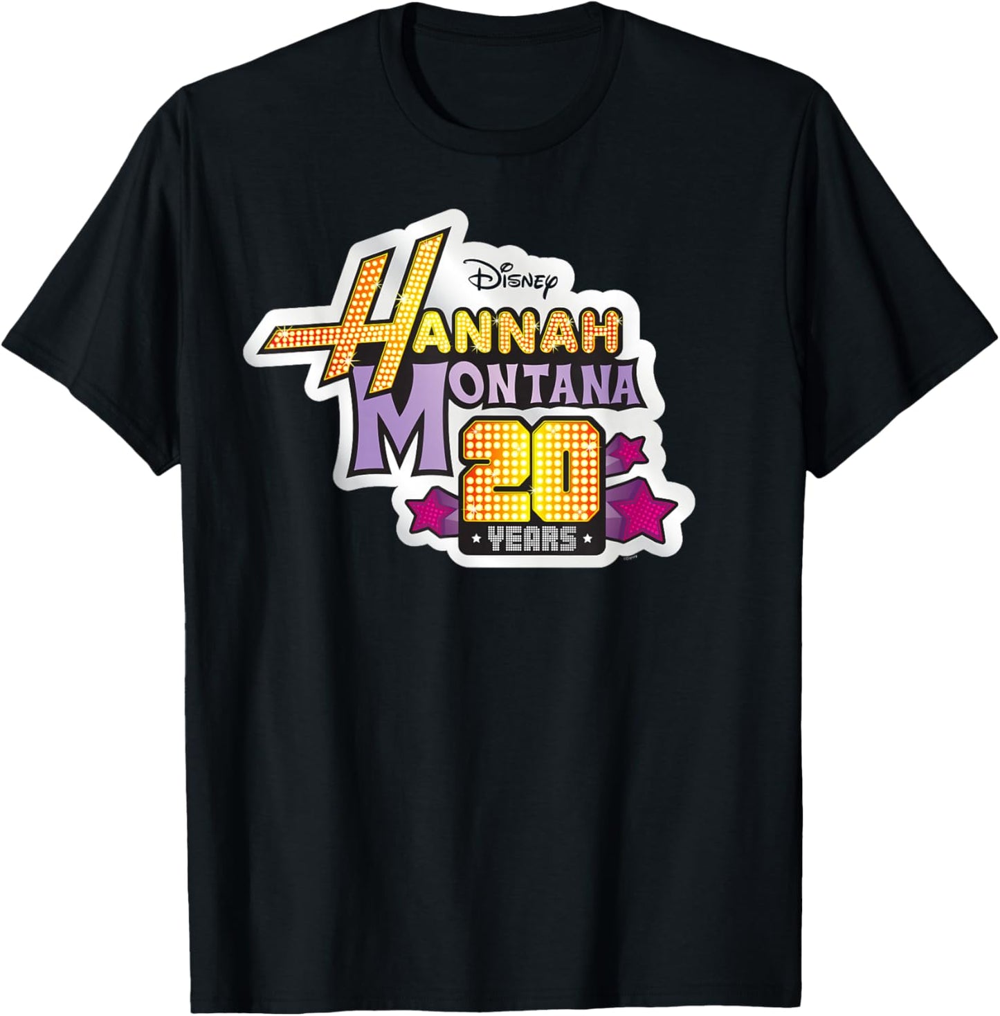 Disney Hannah Montana 20th Anniversary Official Logo T-Shirt - T-Shirt | Black