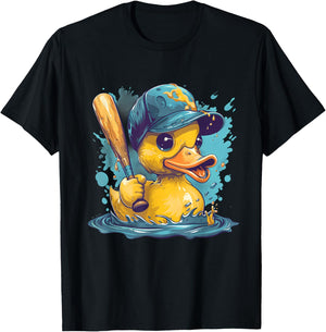 Rubber Duck Baseball Player Rubber Duck Lover Rubber Duckie T-Shirt - T-Shirt | Black