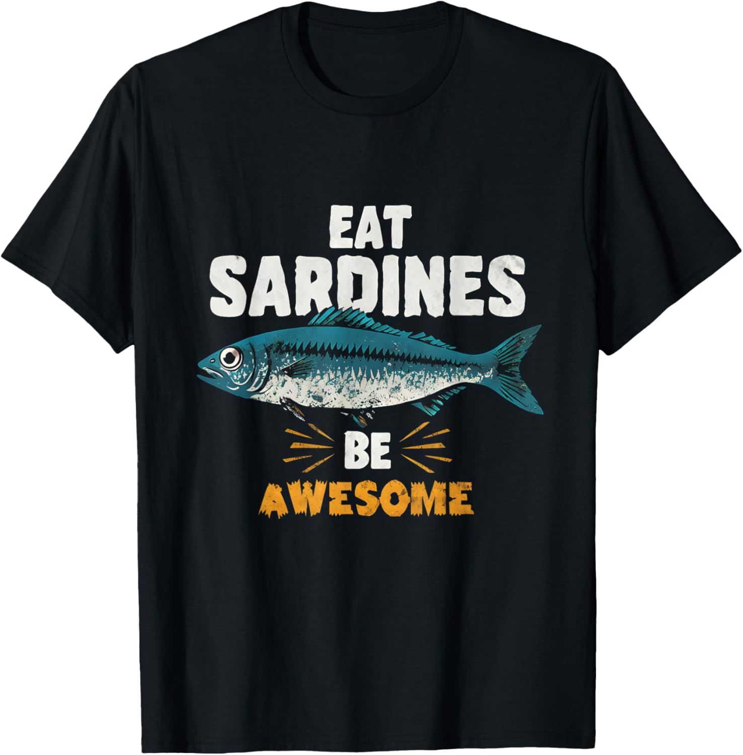 Funny Sardine Style Awesome Fish T-Shirt - T-Shirt | Black