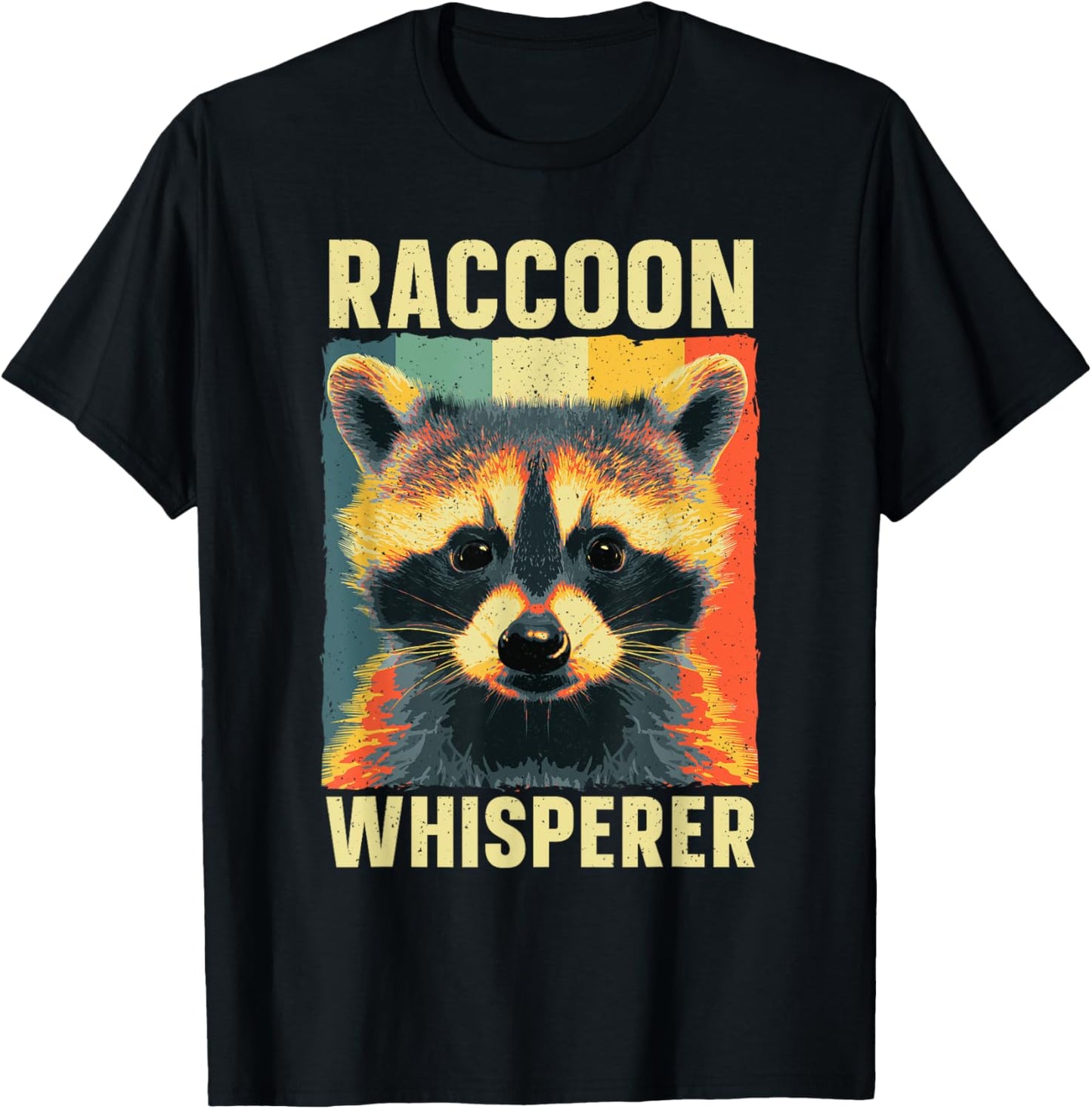 Cute Raccoon Design Women Kids Racoon Lover Raccoon T-Shirt - T-Shirt | Black