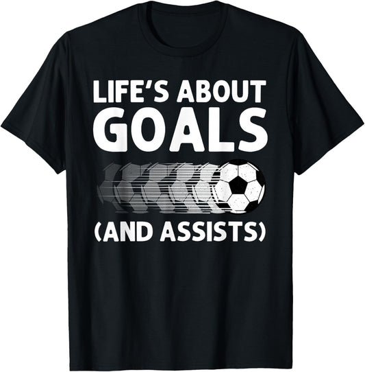 Funny Soccer Art For Boys Girls Men Women Gag Soccer Player T-Shirt - T-Shirt | Black