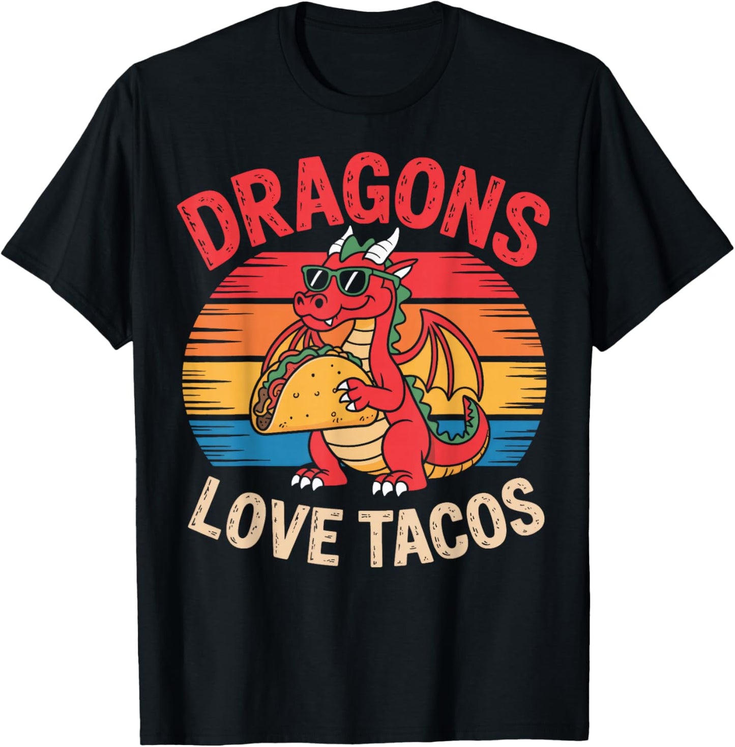 Dragons Love Tacos for Geeks Who Love Fantasy T-Shirt - T-Shirt | Black
