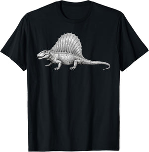 Dimetrodon Fossil – Permian Synapsid Reptile Art T-Shirt - T-Shirt | Black