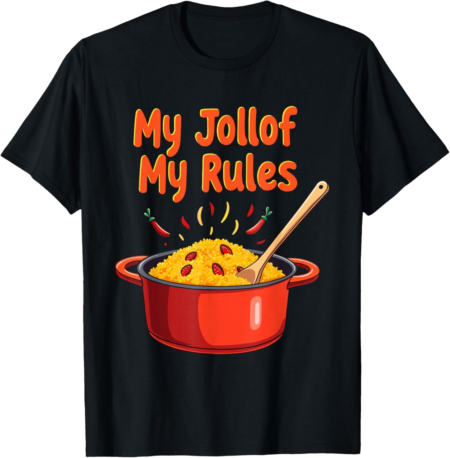 Jollof Rice West African Cuisine Nigerian & Ghanaian Food T-Shirt - T-Shirt | Black