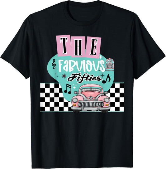 50s Rockabilly Sock Hop Vintage 1950s Clothing Women Men T-Shirt - T-Shirt | Black