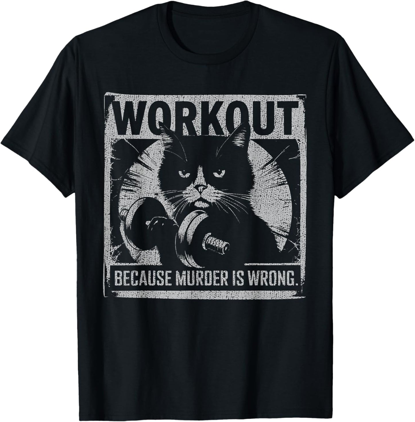 Funny Gym Parody Graphic For Cat Lovers, Ironic Workout Meme Women T-Shirt - T-Shirt | Black