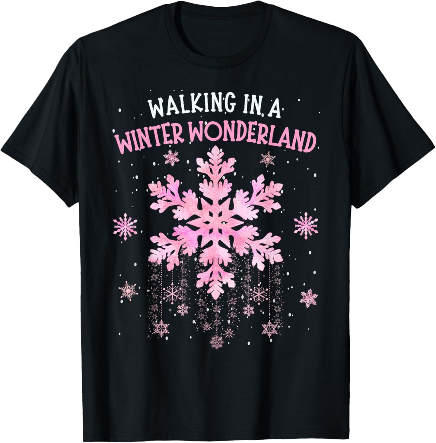 Walking In A Winter Wonderland Tie Dye Snowflake Christmas T-Shirt - T-Shirt | Black