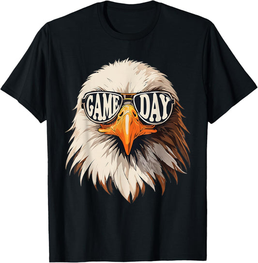 Bald Face Eagle with Sunglasses Women Men Kids Funny T-Shirt - T-Shirt | Black
