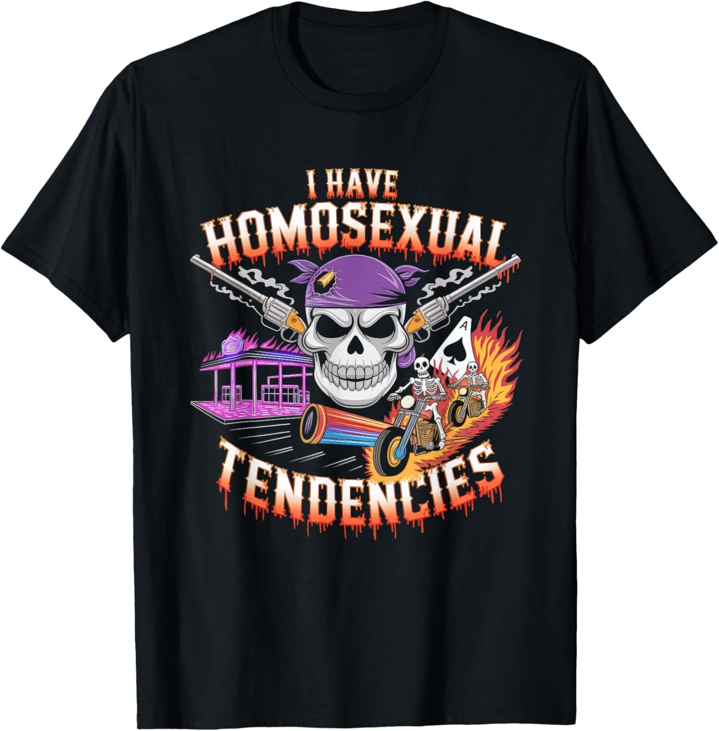 I Have Homosexual Tendencies Men Funny Skeleton Meme T-Shirt - T-Shirt | Black