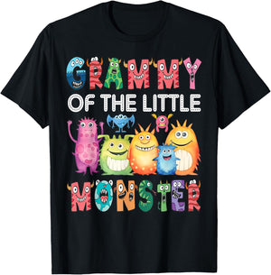 Grammy Of The Little Monster Kids 1St Birthday Party T-Shirt - T-Shirt | Black