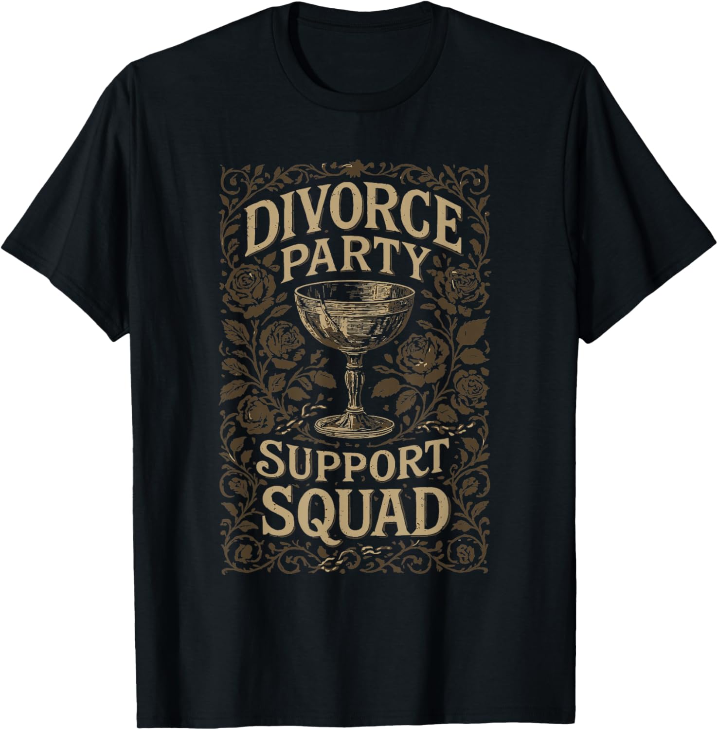 Funny Divorce Party Support Squad Celebration Men Women T-Shirt - T-Shirt | Black