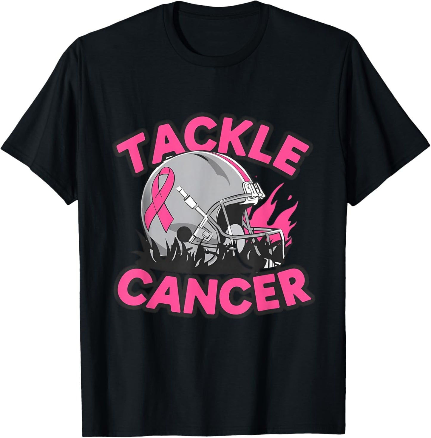 Tackle Breast Cancer Awareness American Football T-Shirt - T-Shirt | Black
