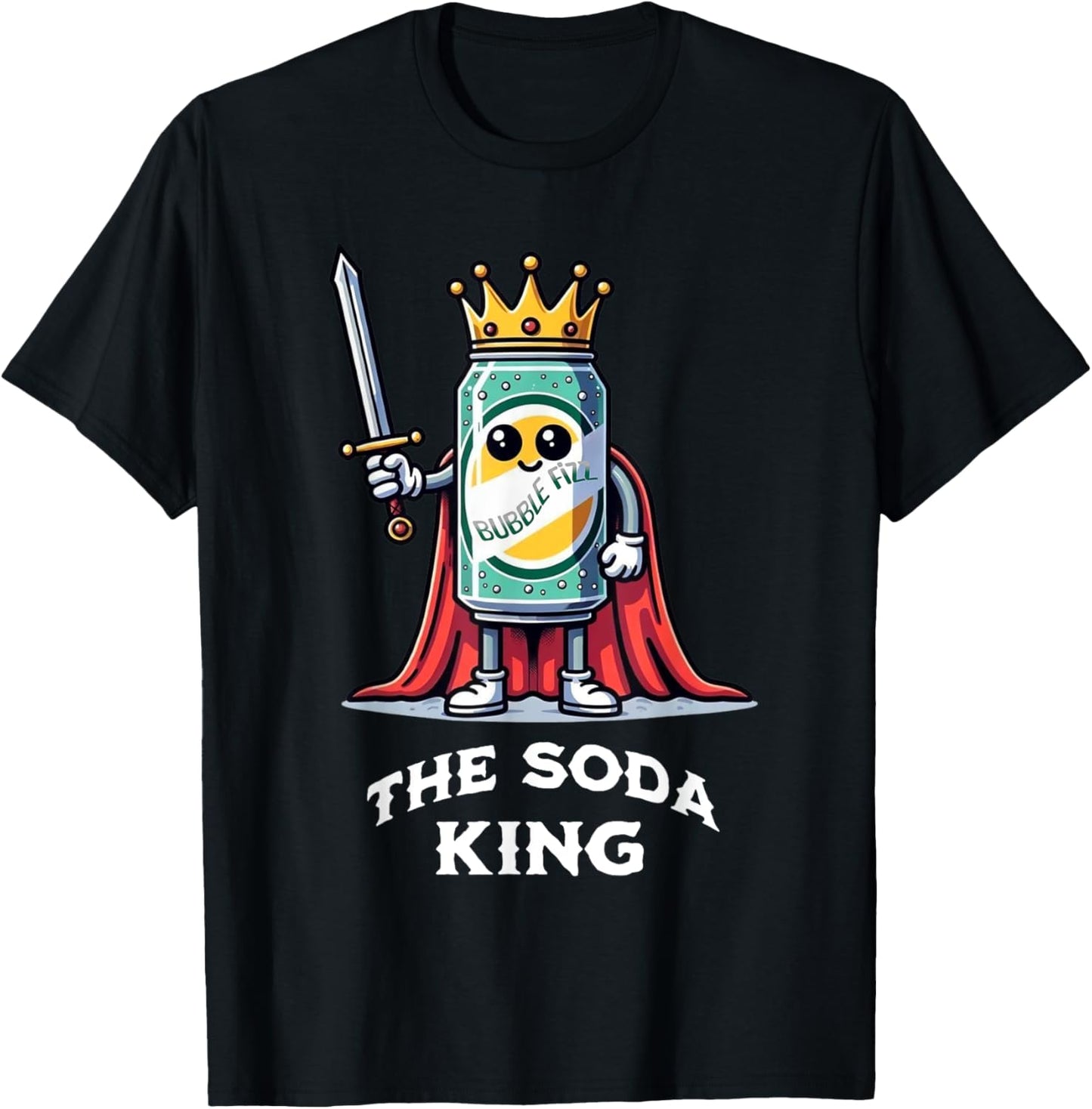 The Soda King Funny Drinking Soda Lover T-Shirt - T-Shirt | Black