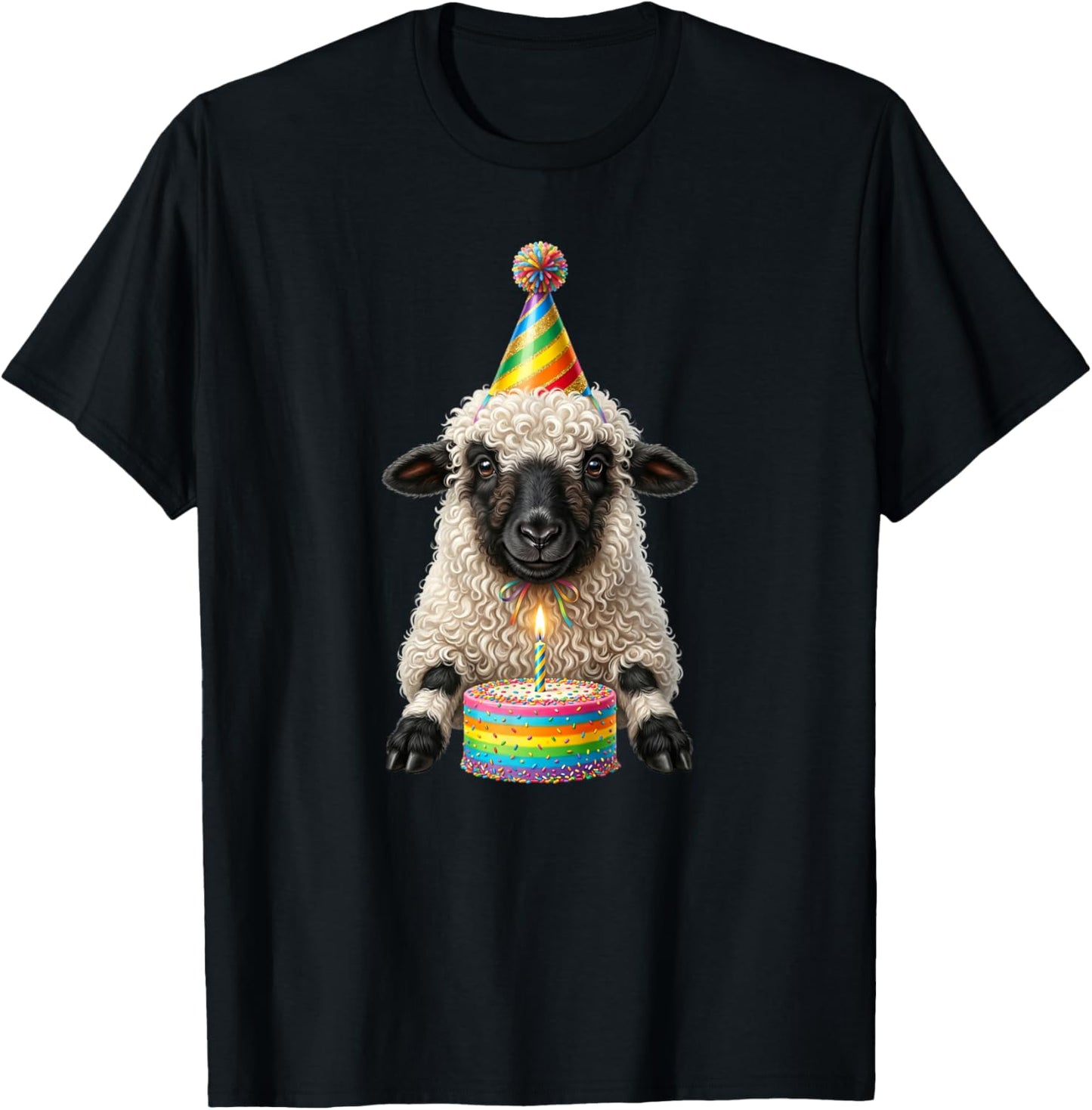 Valais Blacknose Sheep Birthday T-Shirt - T-Shirt | Black