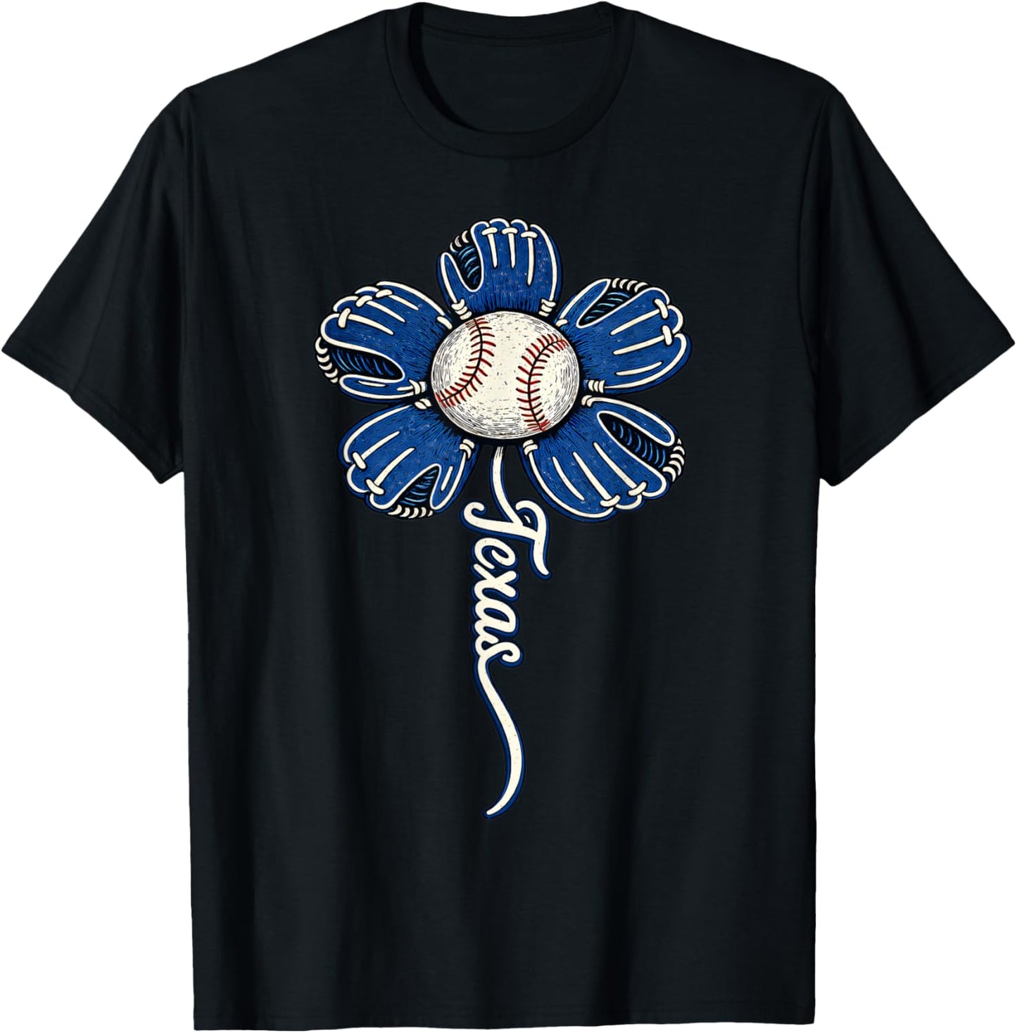 Texas Flower Women Boys Girls Kids T-Shirt - T-Shirt | Black
