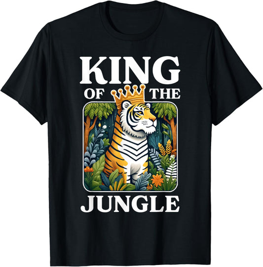 King Of The Jungle Tiger Animal Lover Wildlife Nature T-Shirt - T-Shirt | Black