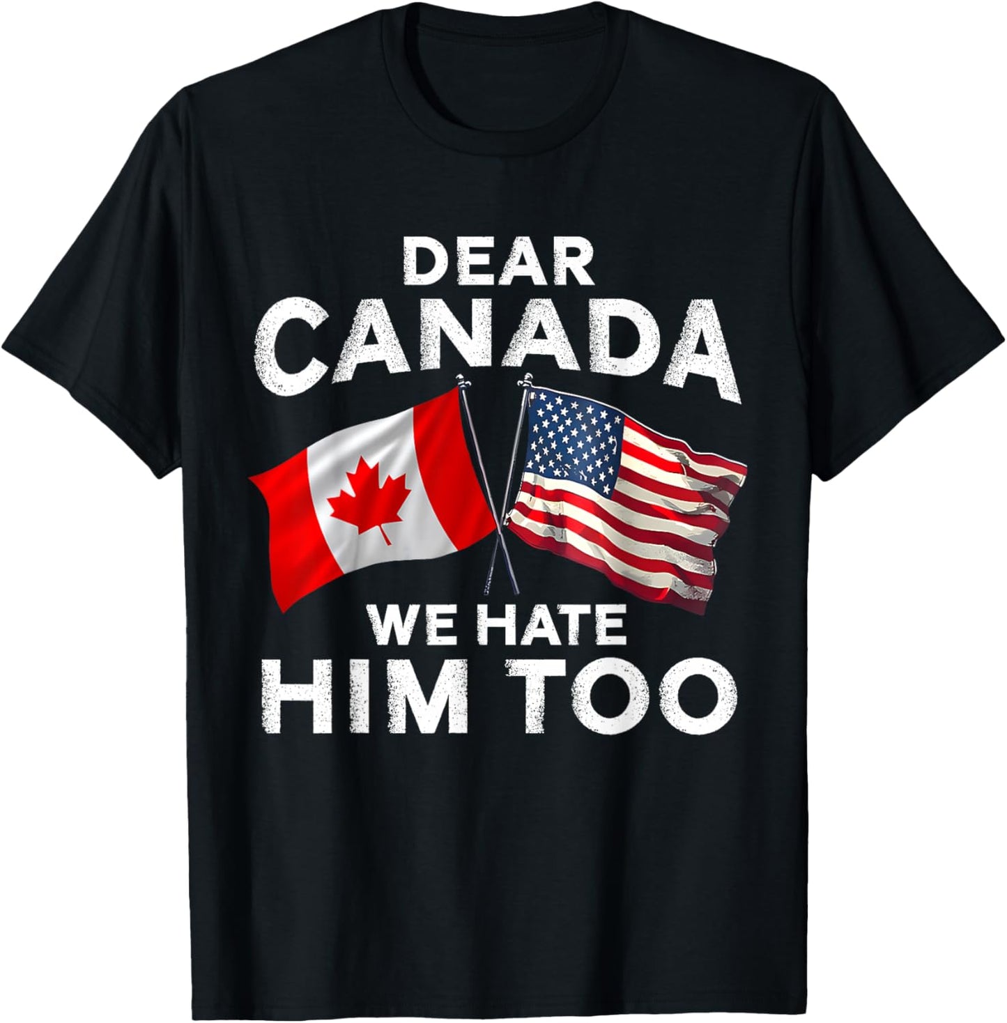 Funny Canada American Flag Quote Protest T-Shirt - T-Shirt | Black