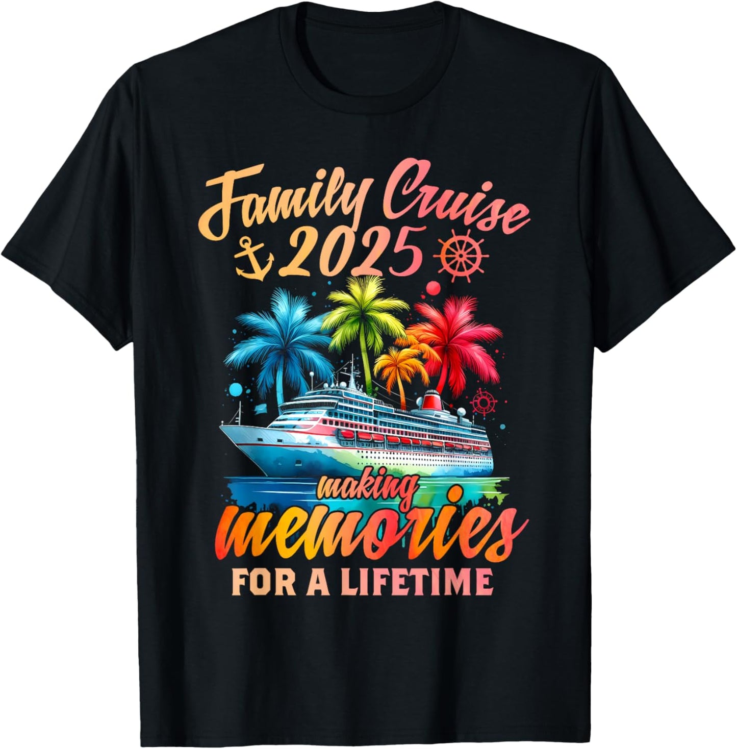 Family Cruise 2025 Family Matching Cruise Vacation Party T-Shirt - T-Shirt | Black
