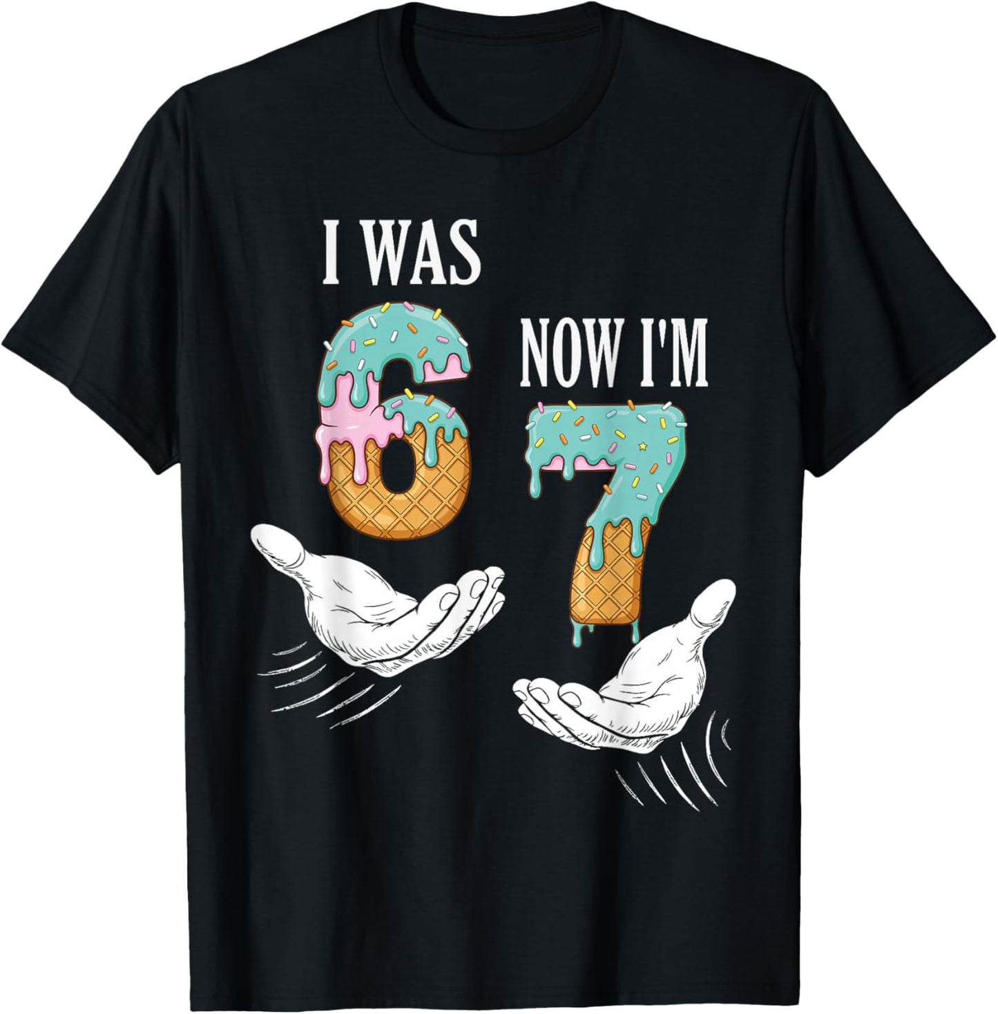 I was 6 Now I’m 7 Funny Birthday Girl Kids Seven Years Old T-Shirt - T-Shirt | Black