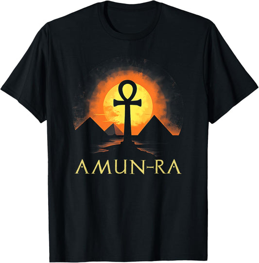 Amun Ra Ancient Egyptian God Ankh T-Shirt - T-Shirt | Black