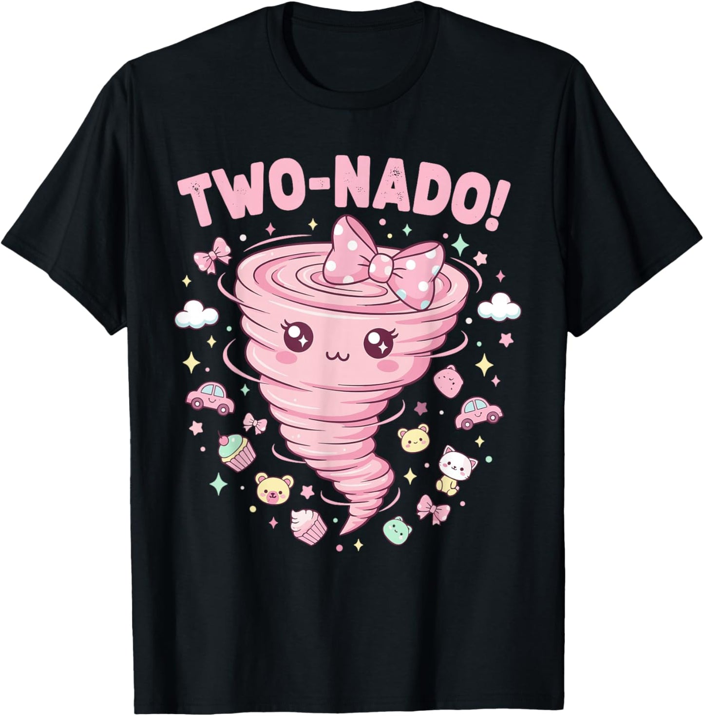 Two Nado Birthday Outfit Girl, Toddler 2 Year Old Tornado T-Shirt - T-Shirt | Black