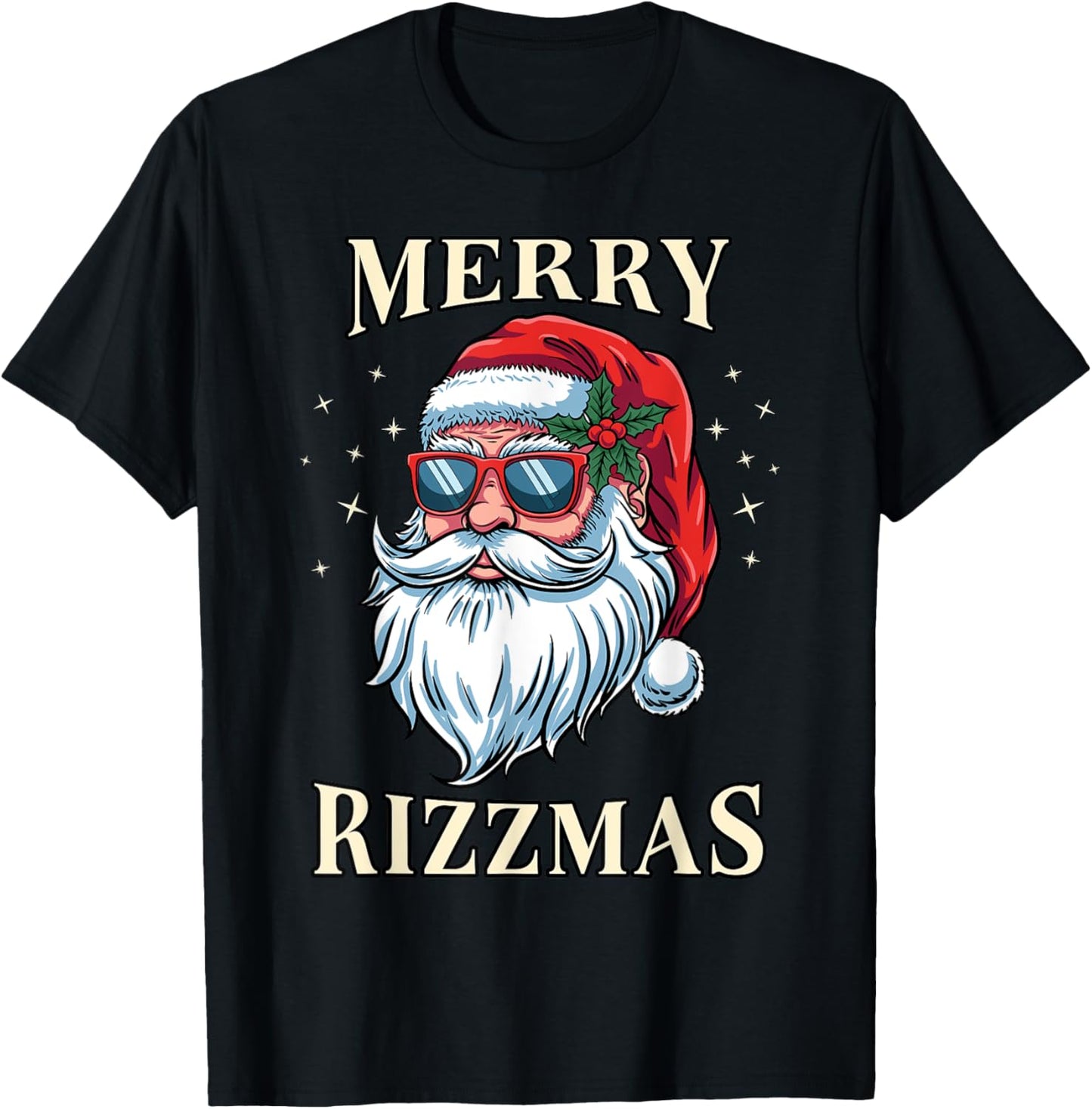 Merry Rizzmas Christmas Santa Claus Rizz Xmas Costume Funny T-Shirt - T-Shirt | Black