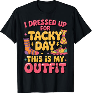 Summer Wacky Mismatch Day Dressed Up for Tacky Day T-Shirt - T-Shirt | Black