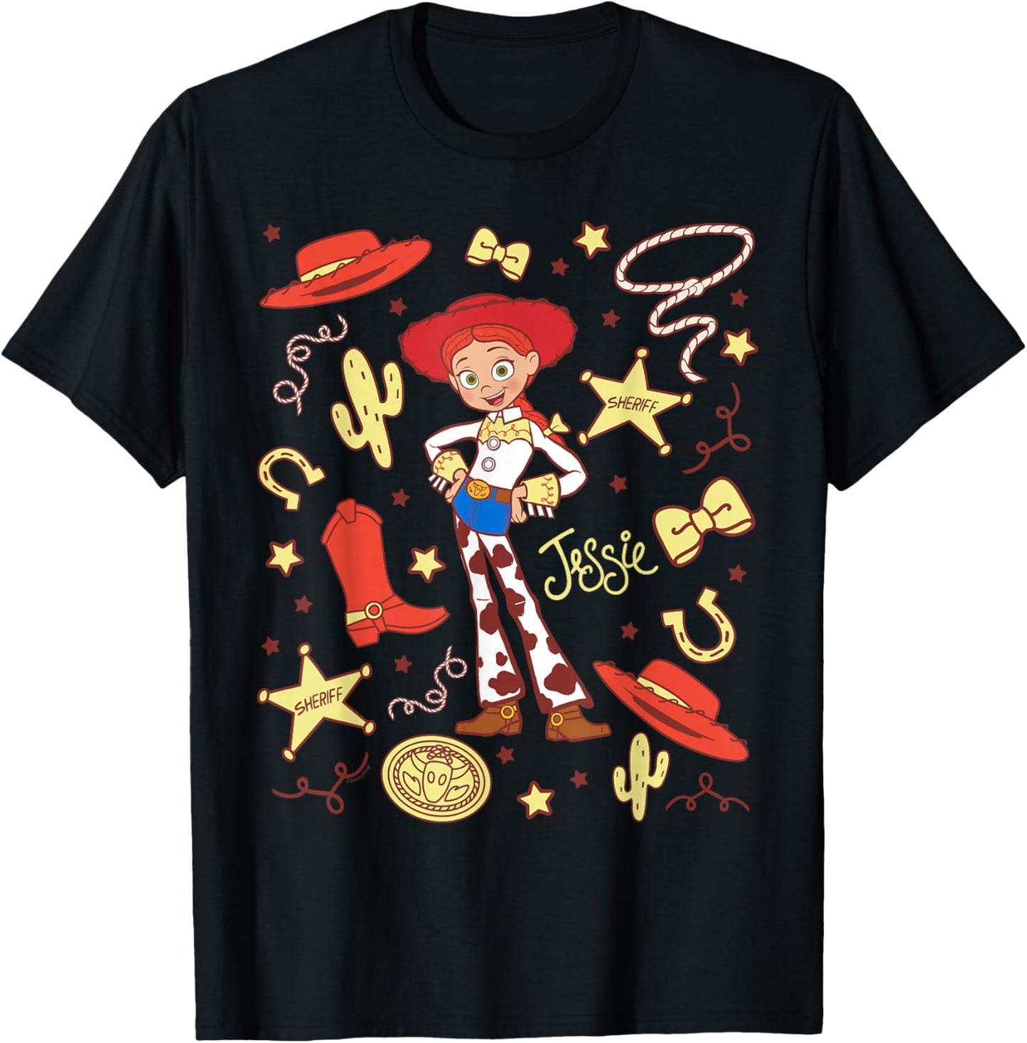 Disney and Pixar's Toy Story Jessie Cowgirl Western Collage T-Shirt - T-Shirt | Black
