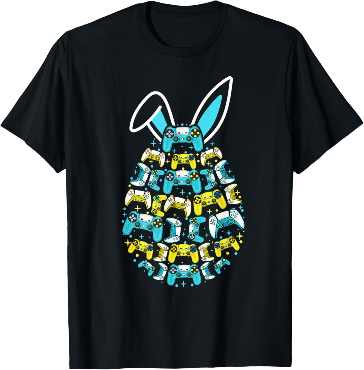 Happy Easter Day gaming Bunny Egg funny gamer for Boys kids T-Shirt - T-Shirt | Black